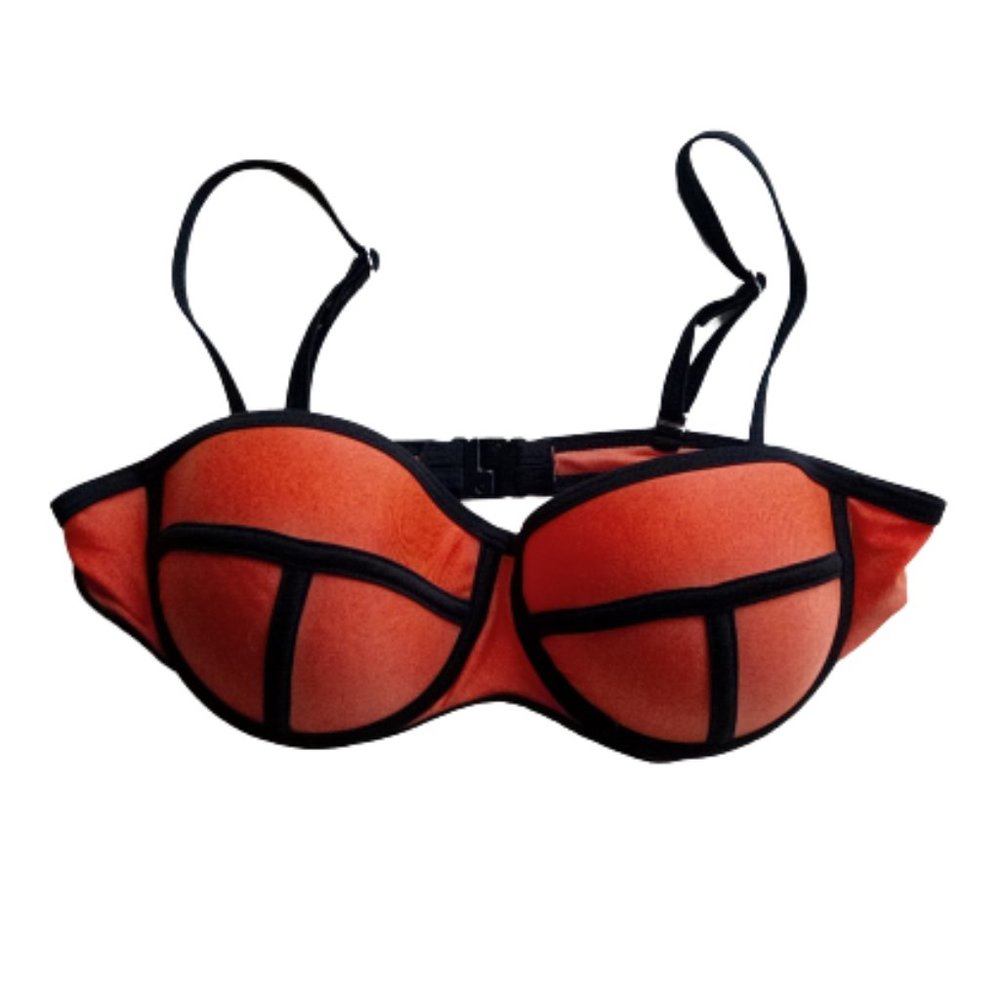 Orange & Black Swimsuit Top Size XL New NWOT